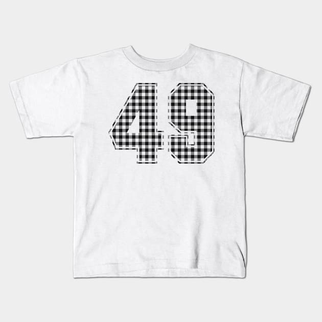 Plaid Number - 49 - Dark Kids T-Shirt by tavare